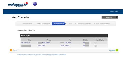 malaysia airlines check in online